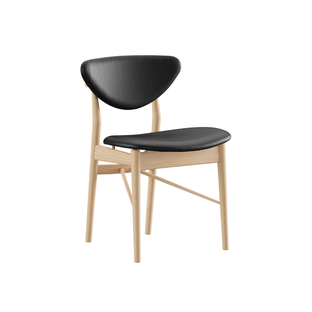 108 Stol | Eg og sort læder