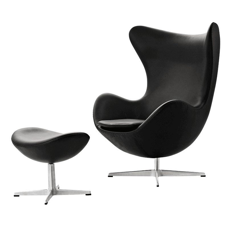 Ægget™ 3316 Lounge Stol | Inkl. Fodskammel | Essential Læder