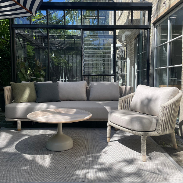 Cane-line Moments Lounge Sæt | Sofa, Loungestol & Glaze Sofabord