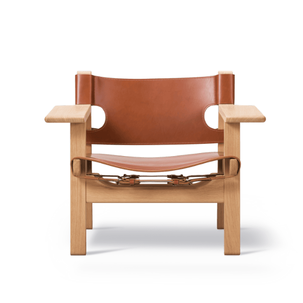 Den spanske stol eg lys olie i cognac læder