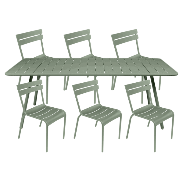 Luxembourg bord 207x100 og 6 luxembourg stole - Cactus