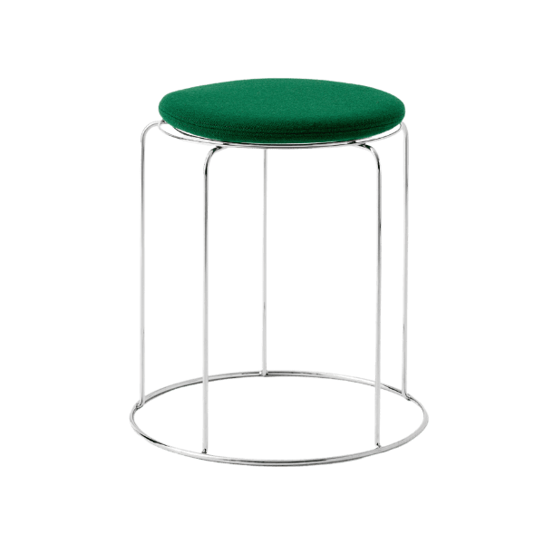 &Tradition Wire stool VP11 med sædepude grøn
