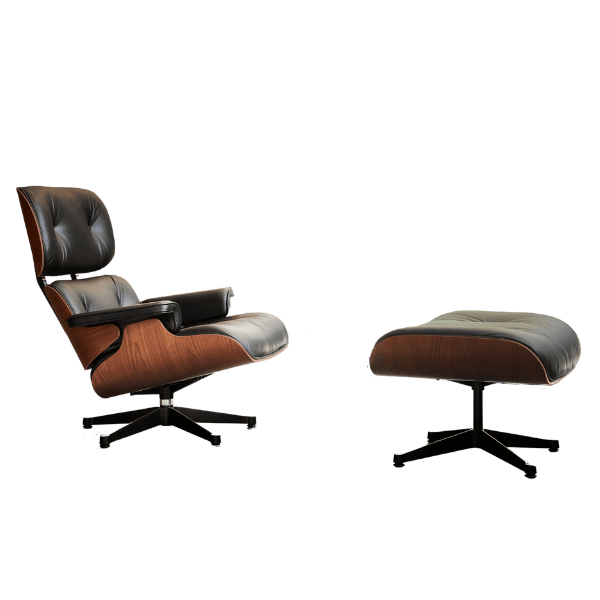 Vitra Eames lounge chair i sortpigmenteret valnød og sort læder