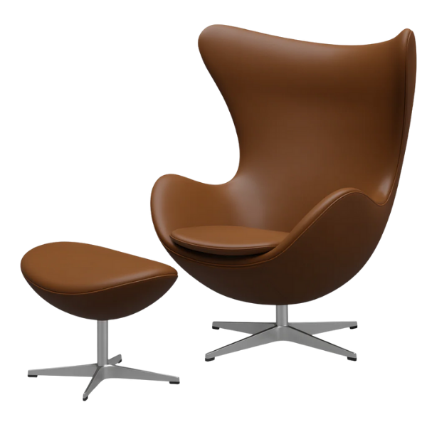 Ægget™ 3316 Lounge Stol | Inkl. Fodskammel | Essential Læder