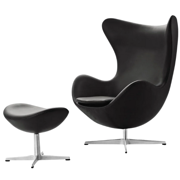 Ægget™ 3316 Lounge Stol | Inkl. skammel | Grace Læder