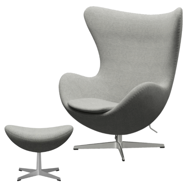 Ægget™ 3316 Lounge Stol | Inkl. skammel | Hallingdal Stof