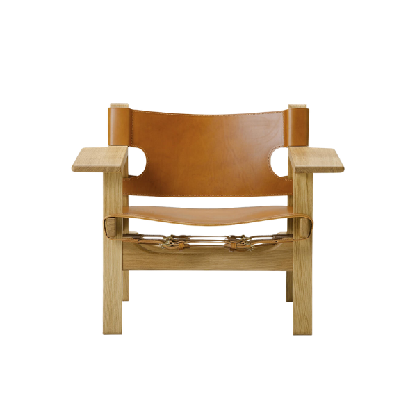 Den Spanske Stol | Eg Olie / Cognac Læder | Lænestol