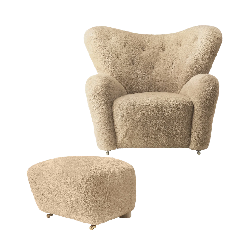 Den Trætte Mand & Ottoman | Loungestol med skammel
