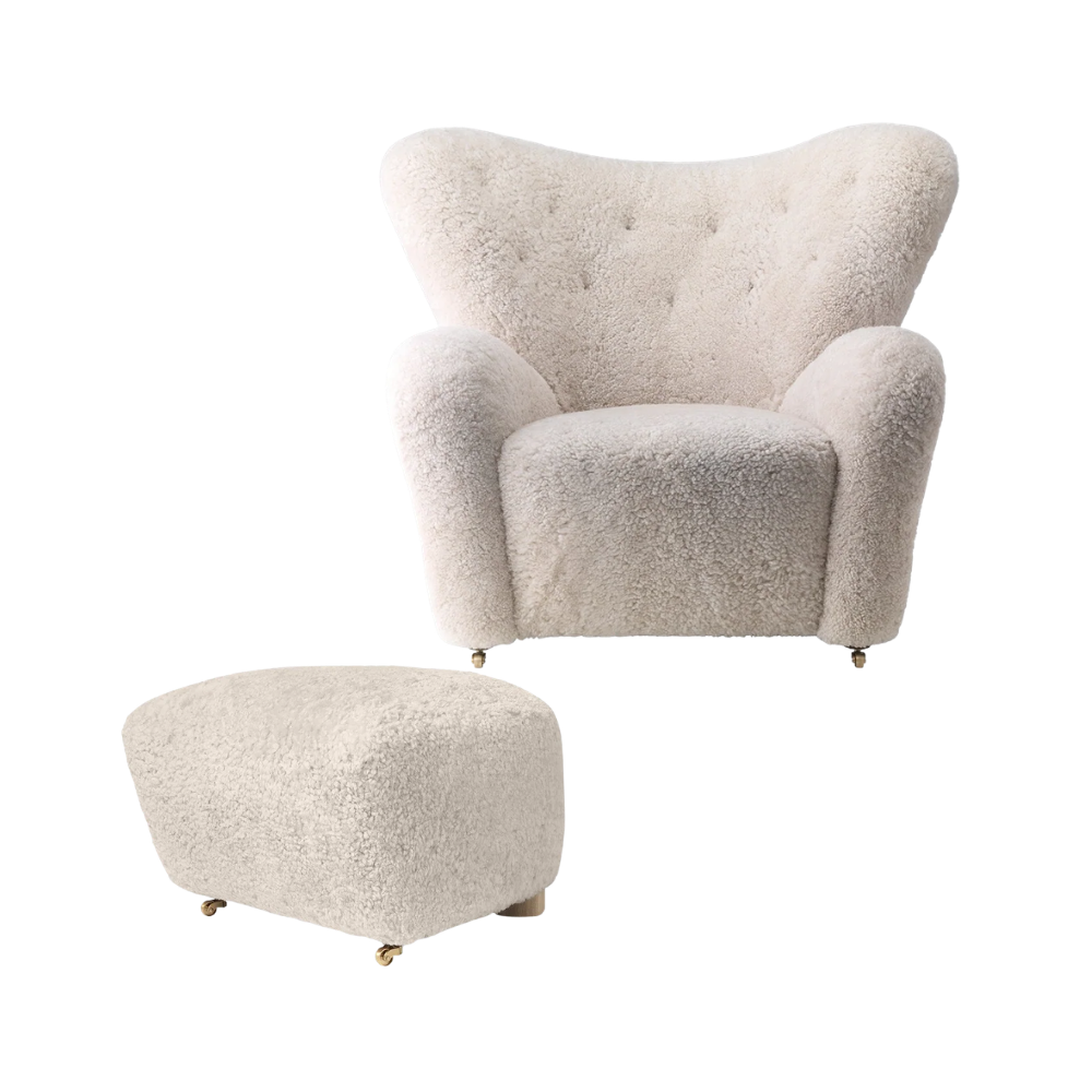 Den Trætte Mand & Ottoman | Loungestol med skammel