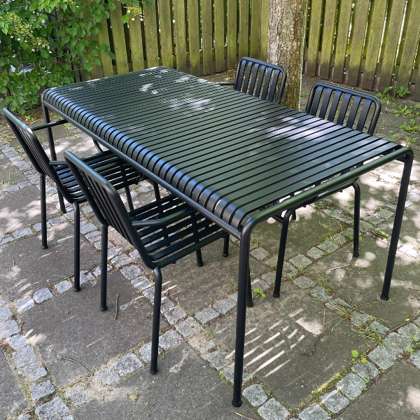 HAY Palissade Havesæt | Bord 90 x 170 cm | 4 stk. armstole