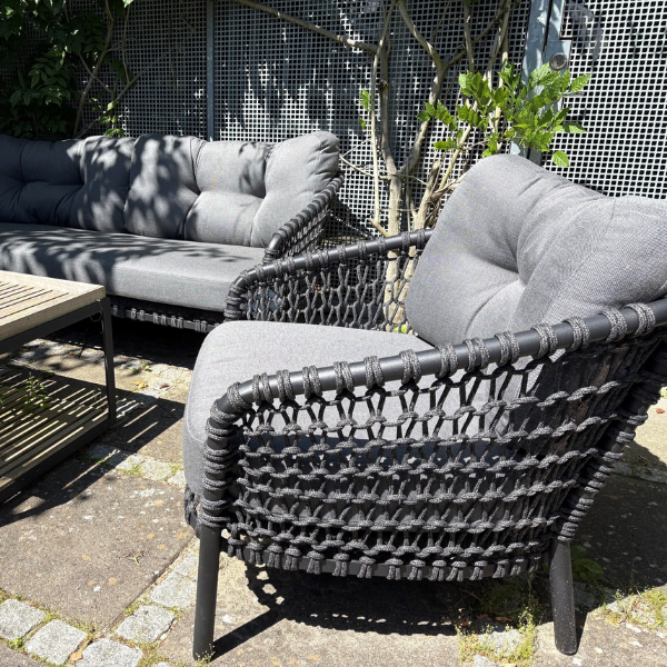 Ocean Lounge Sæt | Soft Rope Dark Grey / Grey AirTouch | Cane-line
