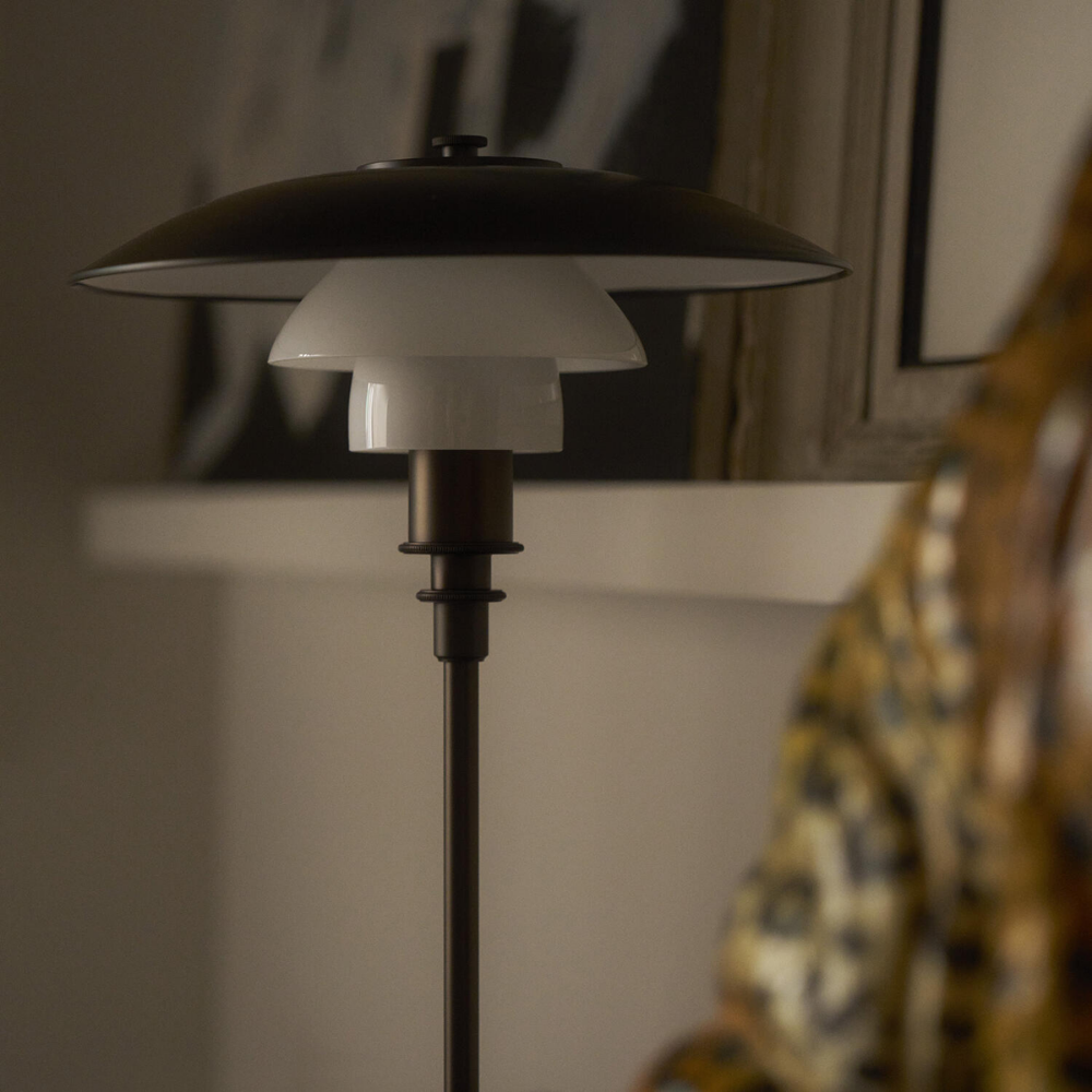 PH 3/2 Aged Brass | Opal bordlampe