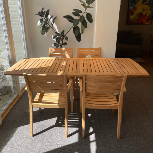 Skagerak havesæt | Ballere | Bord 90 x 196 cm | 4 stk. armstole
