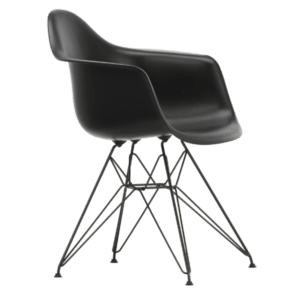 Eames Plastic Armchair RE DAR i sort stål og farven Deep black