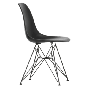 Eames Plastic Side Chair RE DSR sort stål - deep black