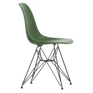Eames Plastic Side Chair RE DSR sort stål - forest