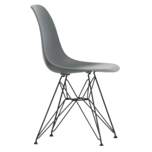 Eames Plastic Side Chair RE DSR sort stål - granite grey