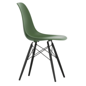 Eames Plastic Side Chair RE DSW i sort ahorn og farven Forest