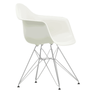 Eames Plastic Armchair RE DAR i krom og farven White