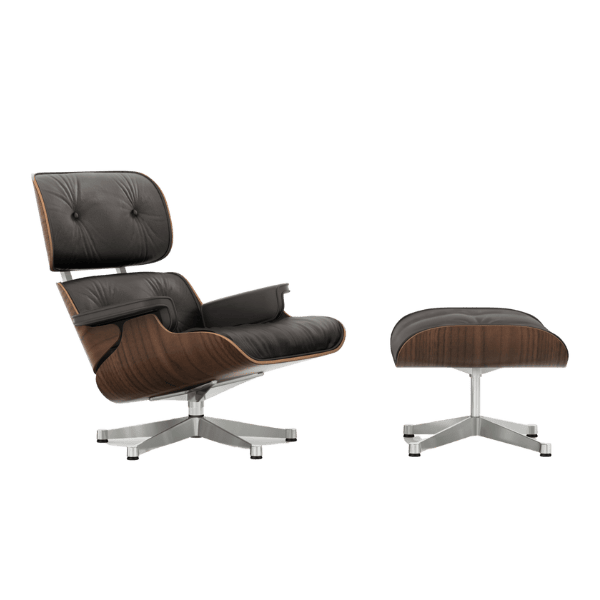 Eames Lounge Chair m/skammel Sortpigmenteret Valnød Schiang Living