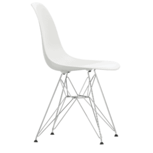 Eames Plastic Side Chair RE DSR krom - white