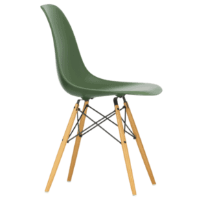 Eames Plastic Side Chair RE DSW i ahorn og farven Forest