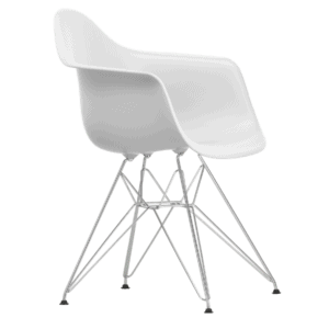 Eames Plastic Armchair RE DAR i krom og farven Cotton white