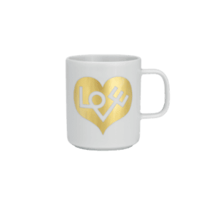 Kaffekop fra Vitra med guld motiv af et hjerte