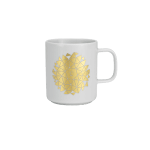 Kaffekop fra Vira med guld motiv af new sun