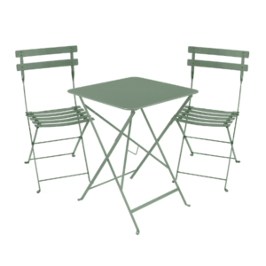 Bistro bord 57x57 og 2 bistro metal chair i cactus - online lagersalg