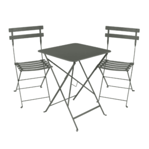 Bistro bord 57x57 og 2 bistro metal chair i rosemary - online lagersalg