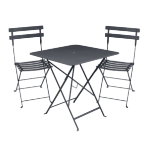 Bistro bord 71x71 og 2 bistro metal chair i anthracite - online lagersalg
