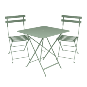 Bistro bord 71x71 og 2 bistro metal chair i cactus - online lagersalg