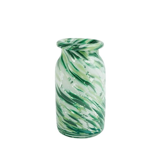 HAY Splash Vase Rolle Neck Swirl Green