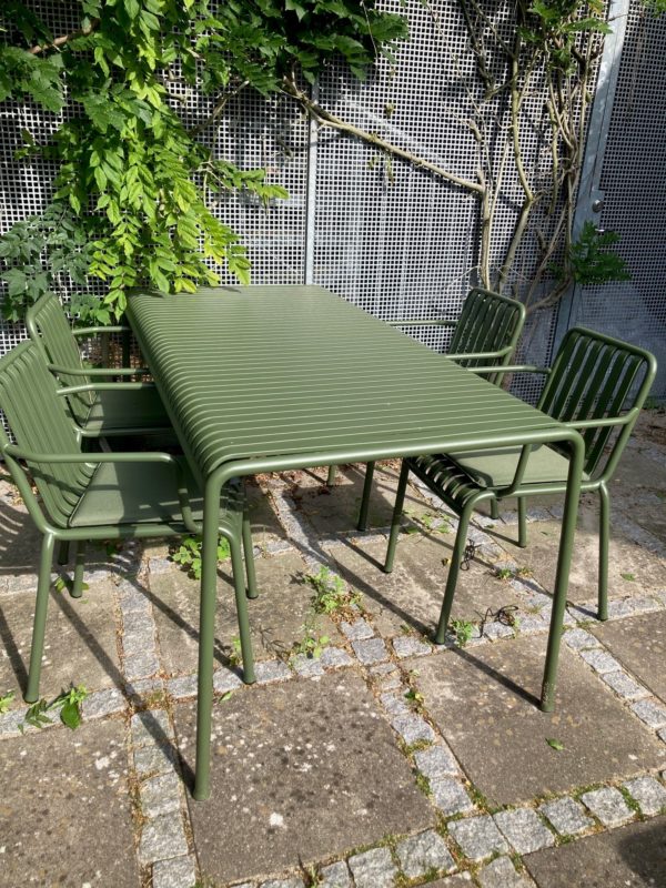 Palissade havesæt | Spisebord 90x170 cm + 4 x Armchair m/sæde hynde | HAY